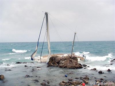 Strandung vor Antibes im April 2008.